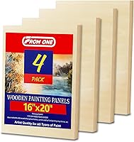 FROMONE 4-Pack 16x20 Basswood Paint Pouring Panels - Pre-Sanded Gallery Depth Wood Boards for Acrylic, Oil, Resin Art & Exhibitions