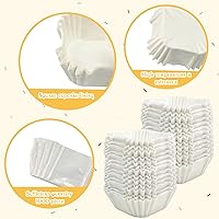 Vista 3 de YEXEXINM 1000 Pcs Square Cupcake Liners Disposable Craft White Baking Cups，Square Baking Cups for Baking，Pan Liners Paper Baking Cup for Cupcakes