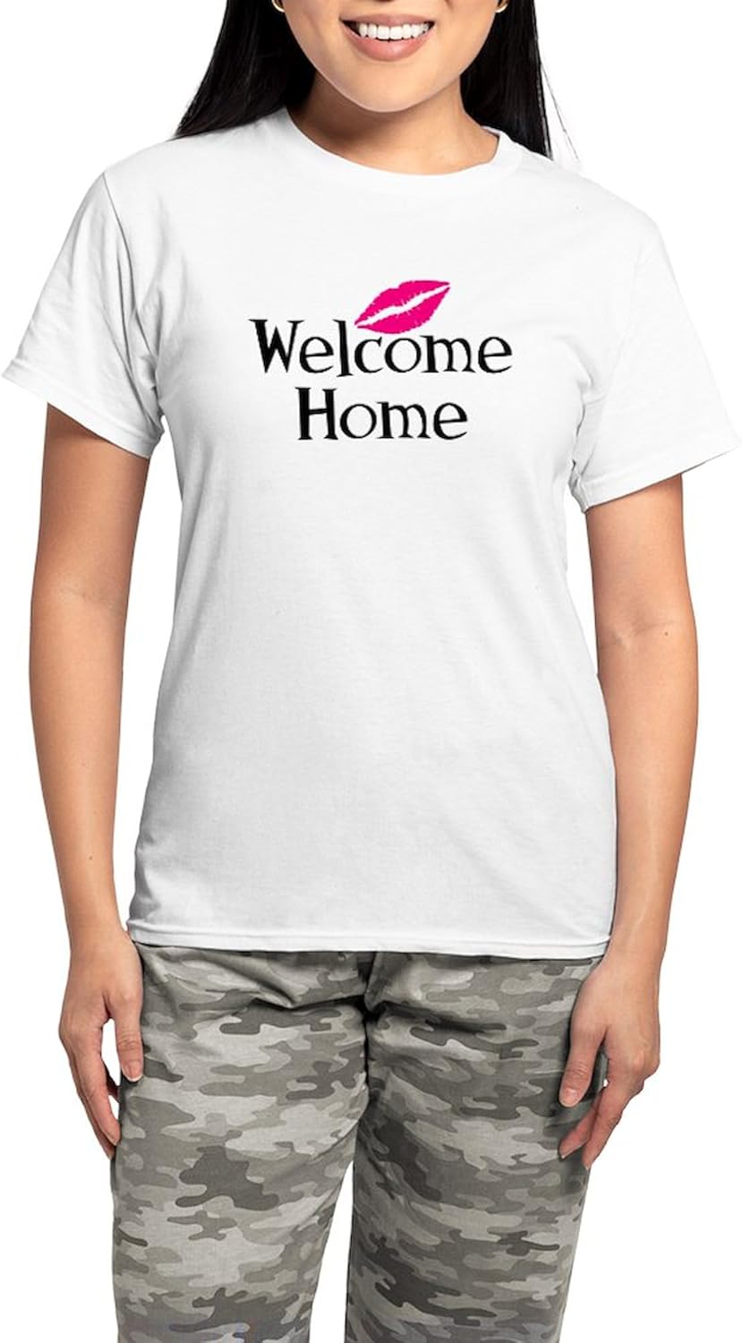 CafePress Welcome Home Pajamas Women's Novelty Cotton Pajama Set, Comfortable PJ Sleepwear