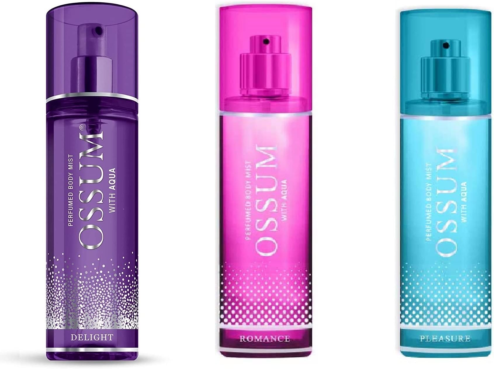 Ossum Perfumed Body Mist Romance, Pleasure, Delight For Unisex, 115ml