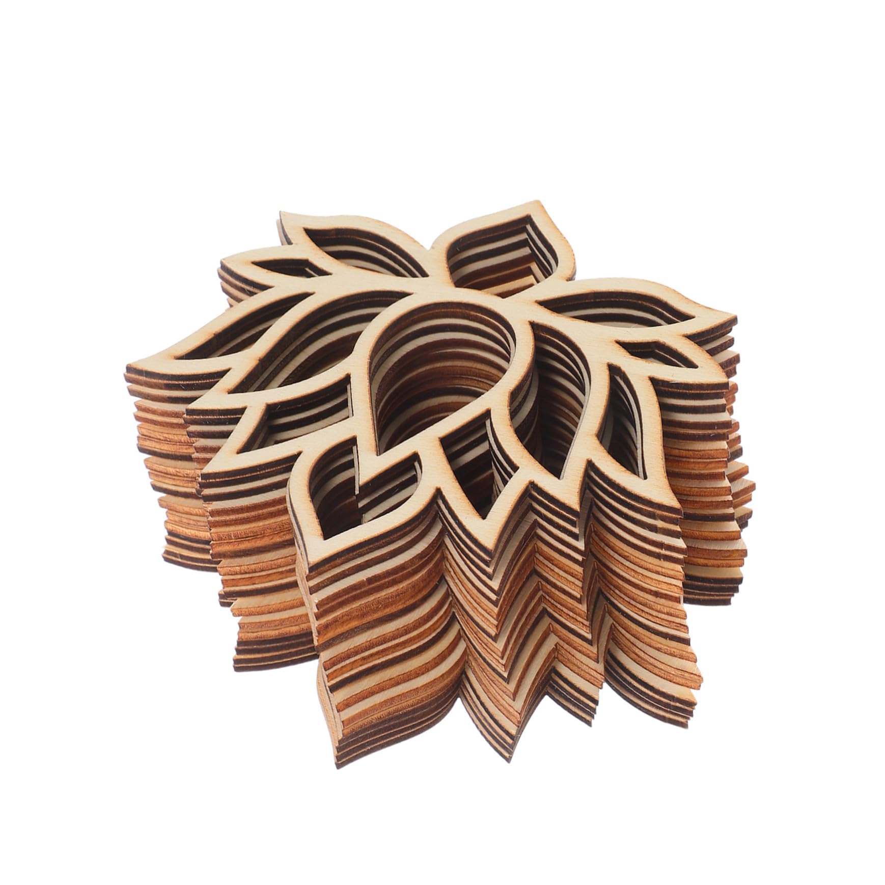 Anneaux en bois pour macramé UKCOCO : 90 pièces de lotus pour décoration murale créative