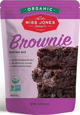 Miss Jones Baking Organic Fudge Brownie Mix, Non-GMO, Vegan-Friendly Rich Cocoa Pack of 1