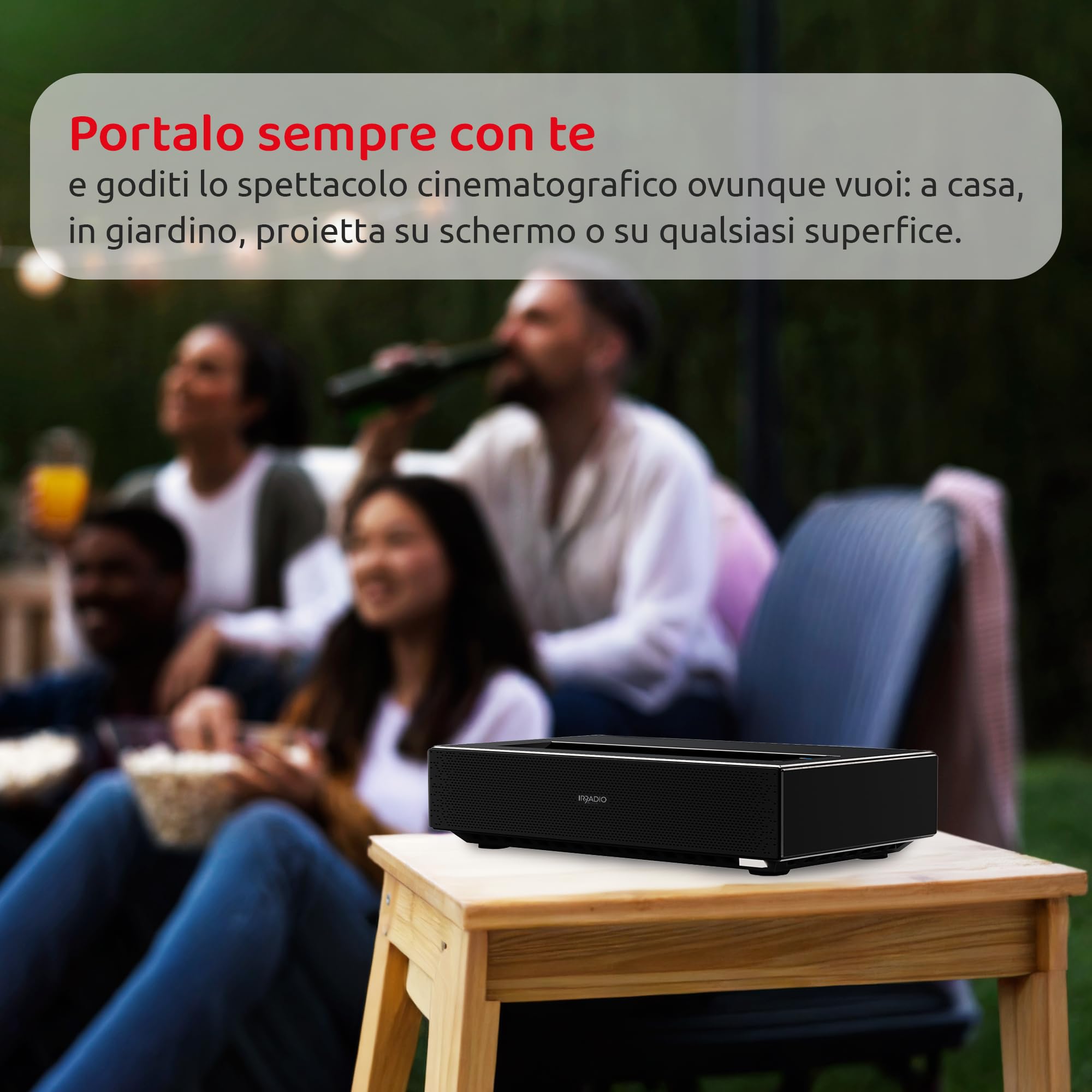 Irradio VDP-IR Laser TV 650HD - Videoproiettore Smart TV da 650 ANSI, Full HD 1080p con supporto 4K e sistema operativo Android 11 OS