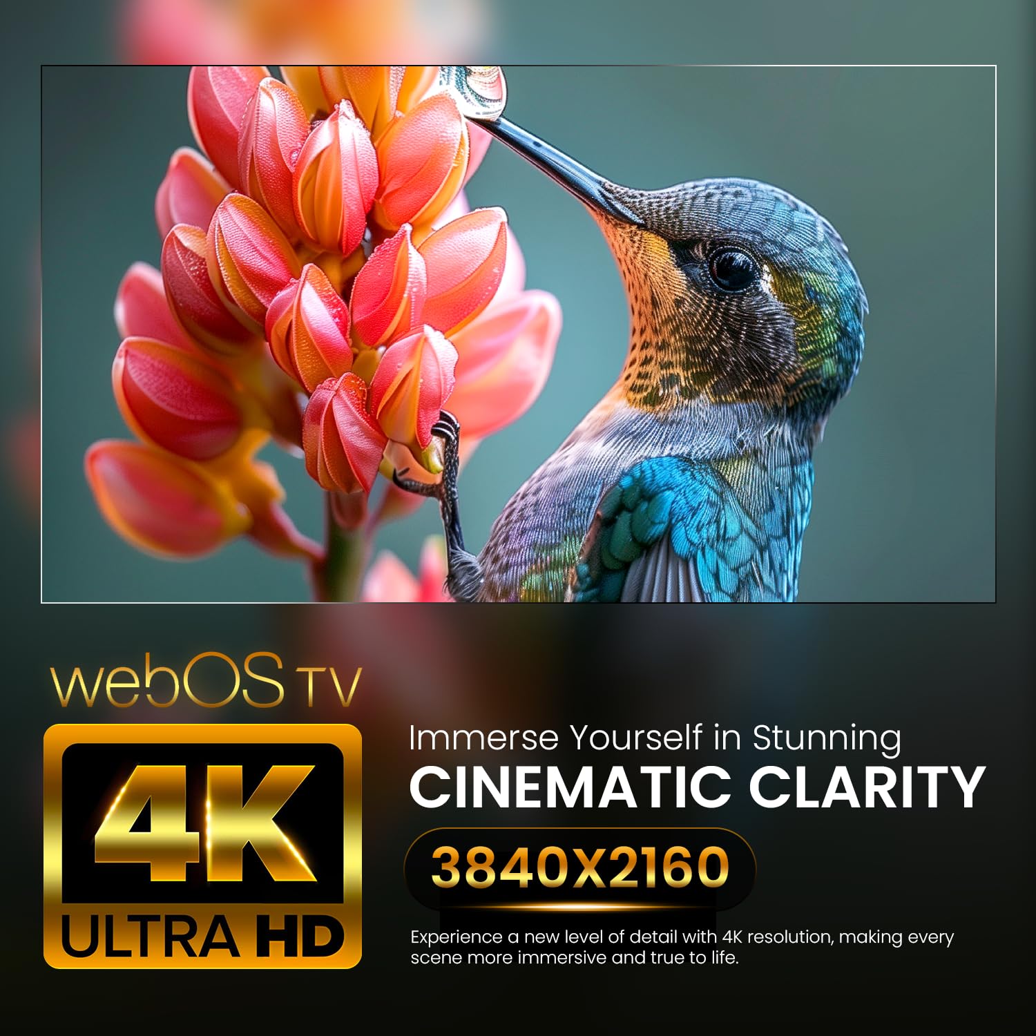 Q.2 Téléviseur Intelligent 43" 4K UHD LED – Smart TV avec webOS, HDR, Wi-FI, Bluetooth.