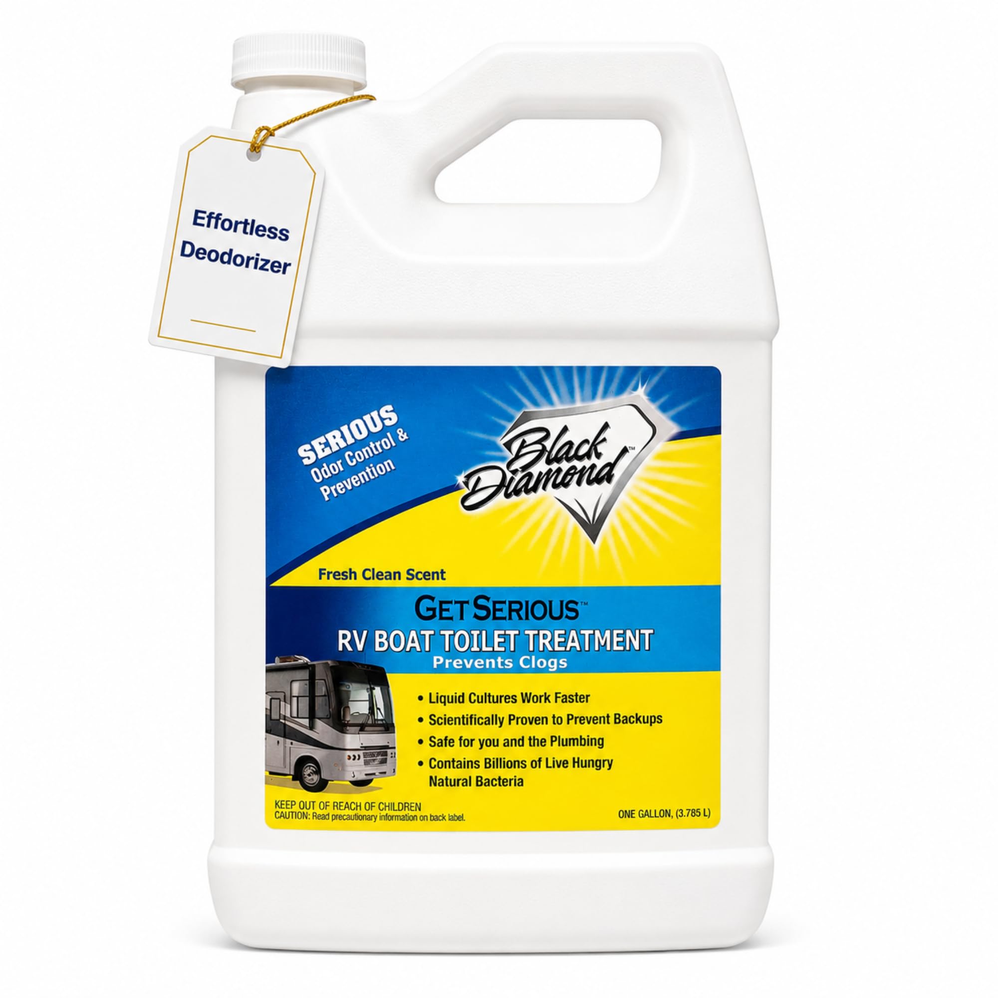 Black Diamond Stoneworks GET SERIOUS RV,Boat,Camper Chemical Toilet Holding Tank Treatment&amp;Deodorizer.Works Faster Than Tablets or Packs in Grey&amp;Black Water. Concentrated with Stress Relief Fragrance