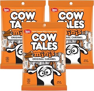 Goetze's Candy Vanilla Cow Tales Minis - 4 Ounce Bags - 3 Pack - Fresh from the Factory