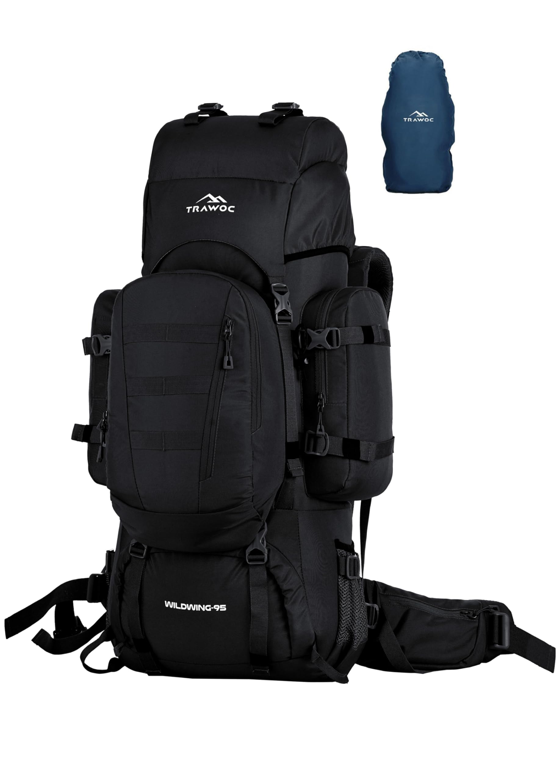WILDWING 95L(80 +15) Internal Frame Travel Backpack with Detachable Daypack/Camping Hiking Trekking Bag Large Rucksack for Men & Women BHK00, 3 Year Warranty-image-38