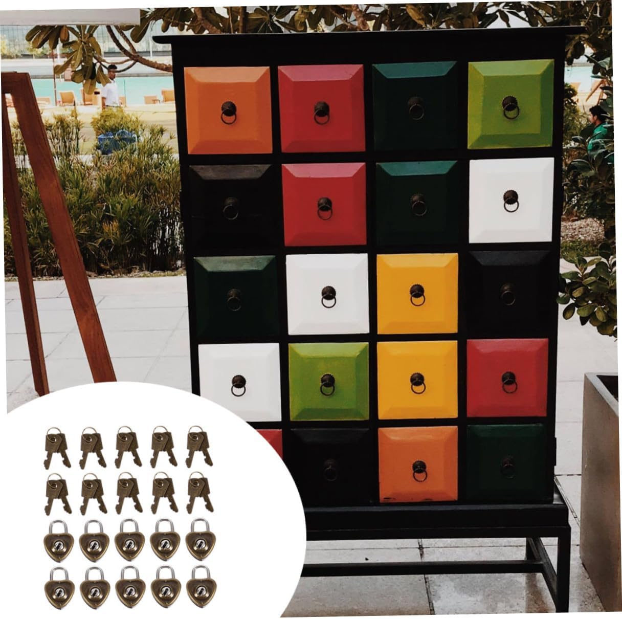 300pcs Antique Heart Shaped Padlocks with Keys Retro Iron Love Locks for Diary Books Luggage and Suitcases Vintage Style