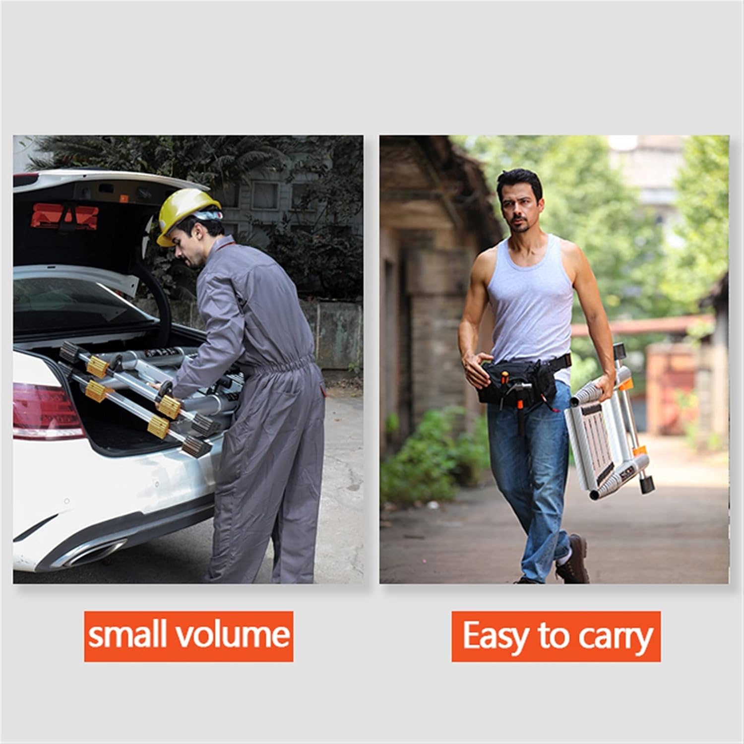 Telescopic Ladder Telescoping Ladder Aluminum Extension Ladder with Wheels Telescoping Ladder & Loft Roof Hook Kit Telescopic Ladder Foldable Capacity Max Load 150kg/330lb (Size : 4.9M) Marr