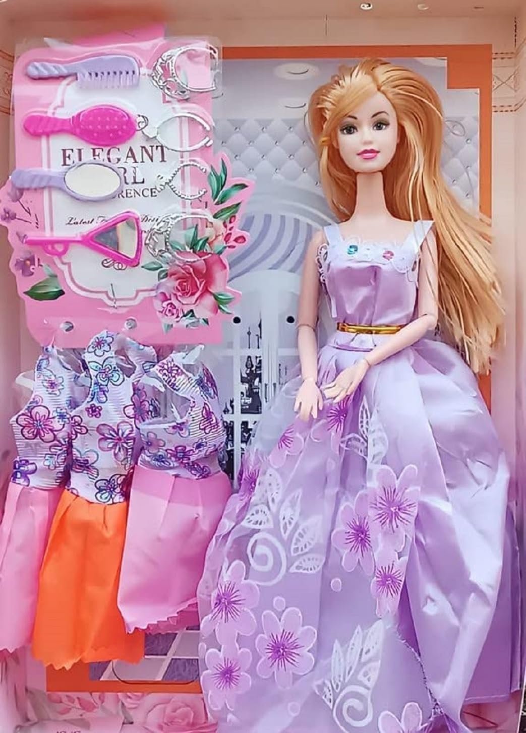 SUPER TOY Folding Hands Teacher Doll Playset Toy with 2 Baby Doll Play Set for Kids Girls