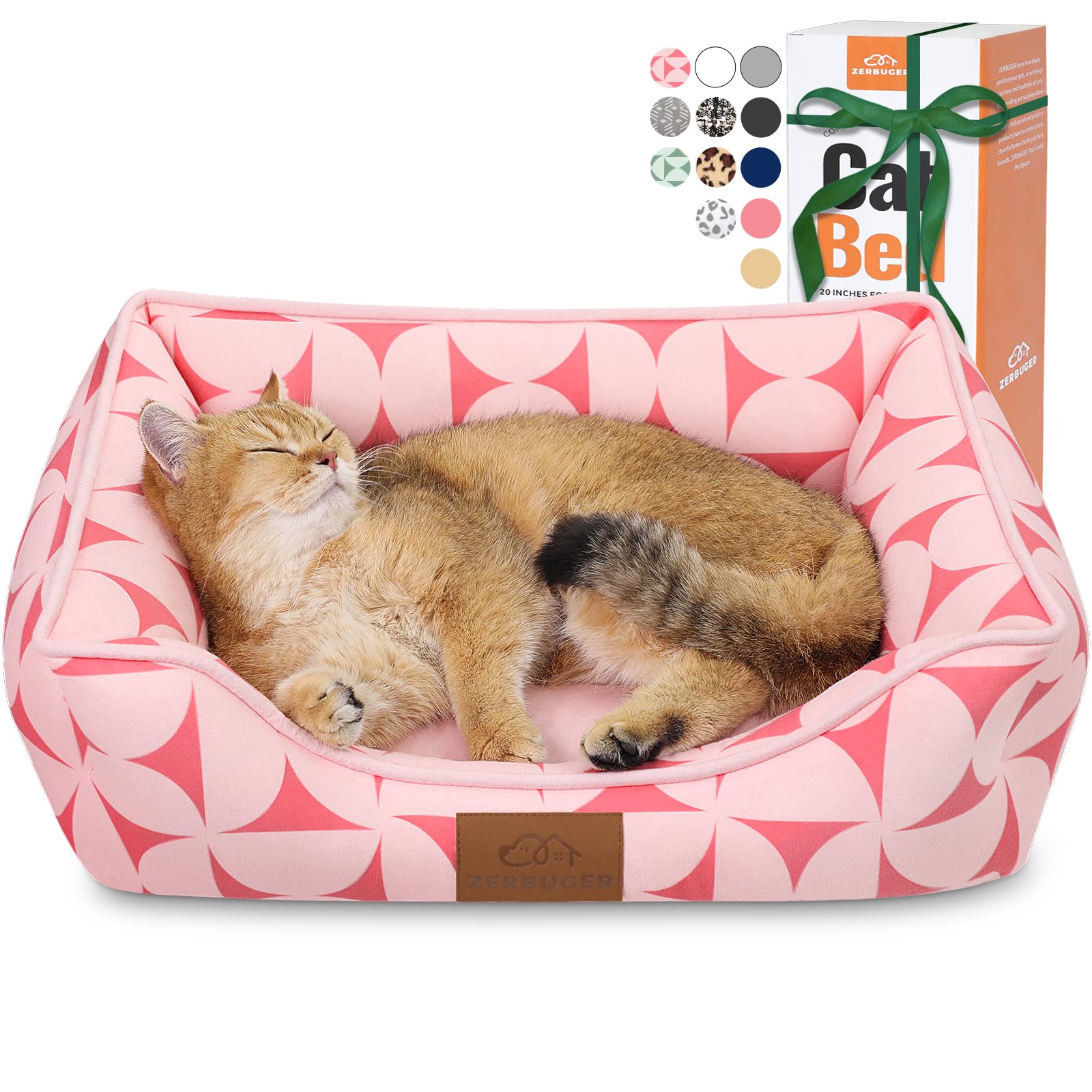Zerbuger Rectangle Cat Dog Bed for Large Medium Small Pets Indoor Outdoor Machine Washable Sleeping Sofa Non-Slip Bottom Soft Puppy Bed Durable