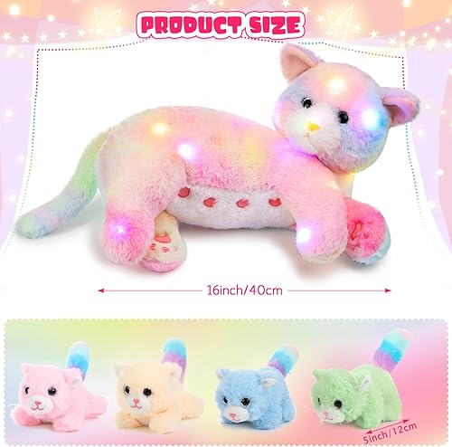 Miniatura 2 de Skylety Animal de peluche Nurturing con 4 gatitos de peluche, gato de peluche para niñas y niños, mamá gatita de peluche con gatitos para regalos de