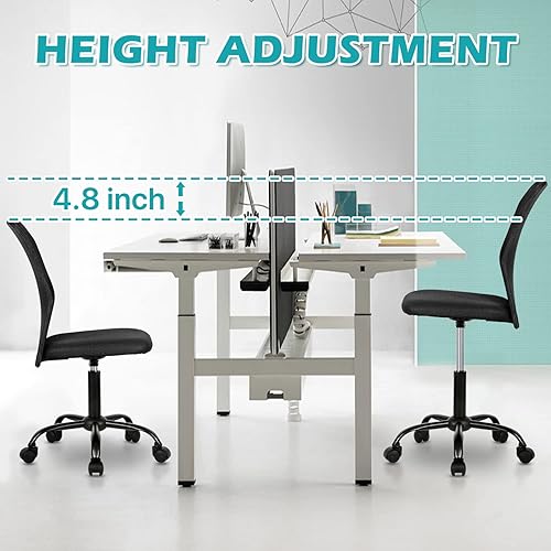Miniatura 4 de Sillas de Oficina en Casa Sillas de Escritorio Pequeñas Ergonómicas Sin Brazos para Computadora Sillas Cómodas con Ruedas Silla de Tarea Silla de