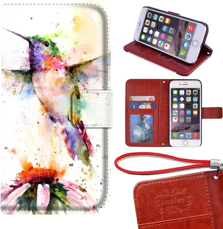 DOFIRI iPhone 6 / 6s Plus Case, Card Slots PU Leather Hummingbird iPhone 6 / 6s Plus Wallet case