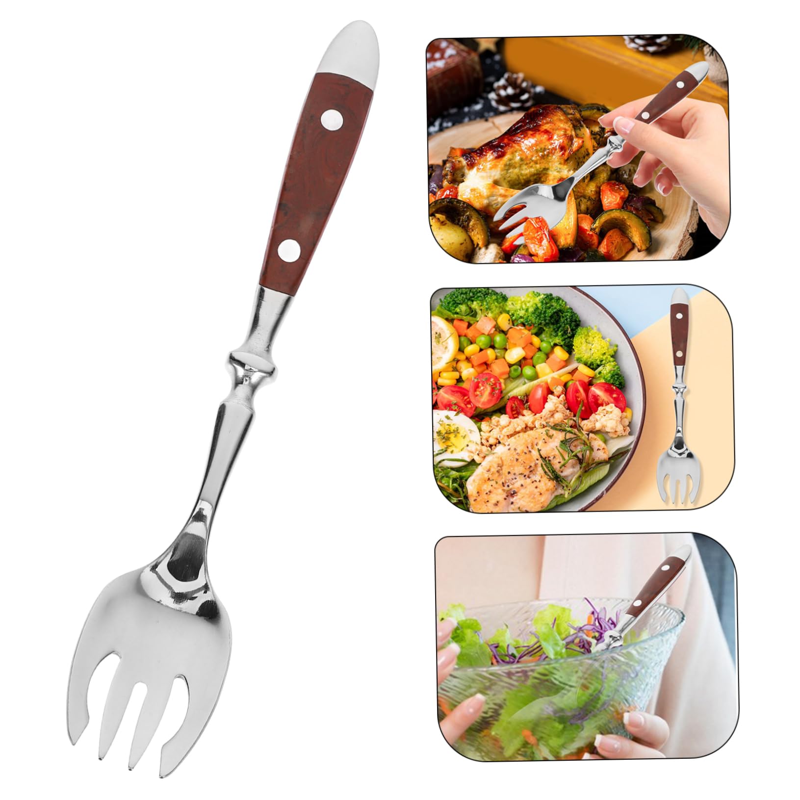SOLUSTRE 5 Pezzi di Posate in Acciaio Inox Forchetta per Mescolare Forchetta per Gelato Forchette per Servire Forchette da Dessert Forchetta Portatile Forchette per Frutta Forchette per