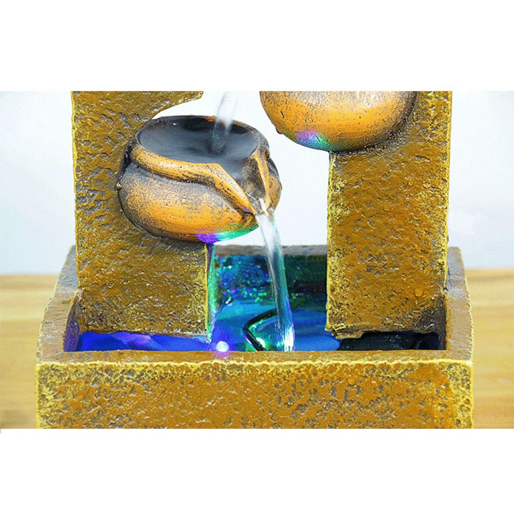 TOMYEUS Fontana Zen da Interno Indoor e Outdoor Decorativo Fontana Relax Desktop e Fontana da Tavolo con Pompa ad Acqua for la casa Ufficio Giardino terrazza, 9.8" Altezza Fontanella Interni