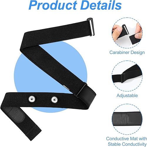 Miniatura 3 de Correa de repuesto para monitor de frecuencia cardíaca para monitor de frecuencia cardíaca suave, ajustable, correa de repuesto para el pecho,