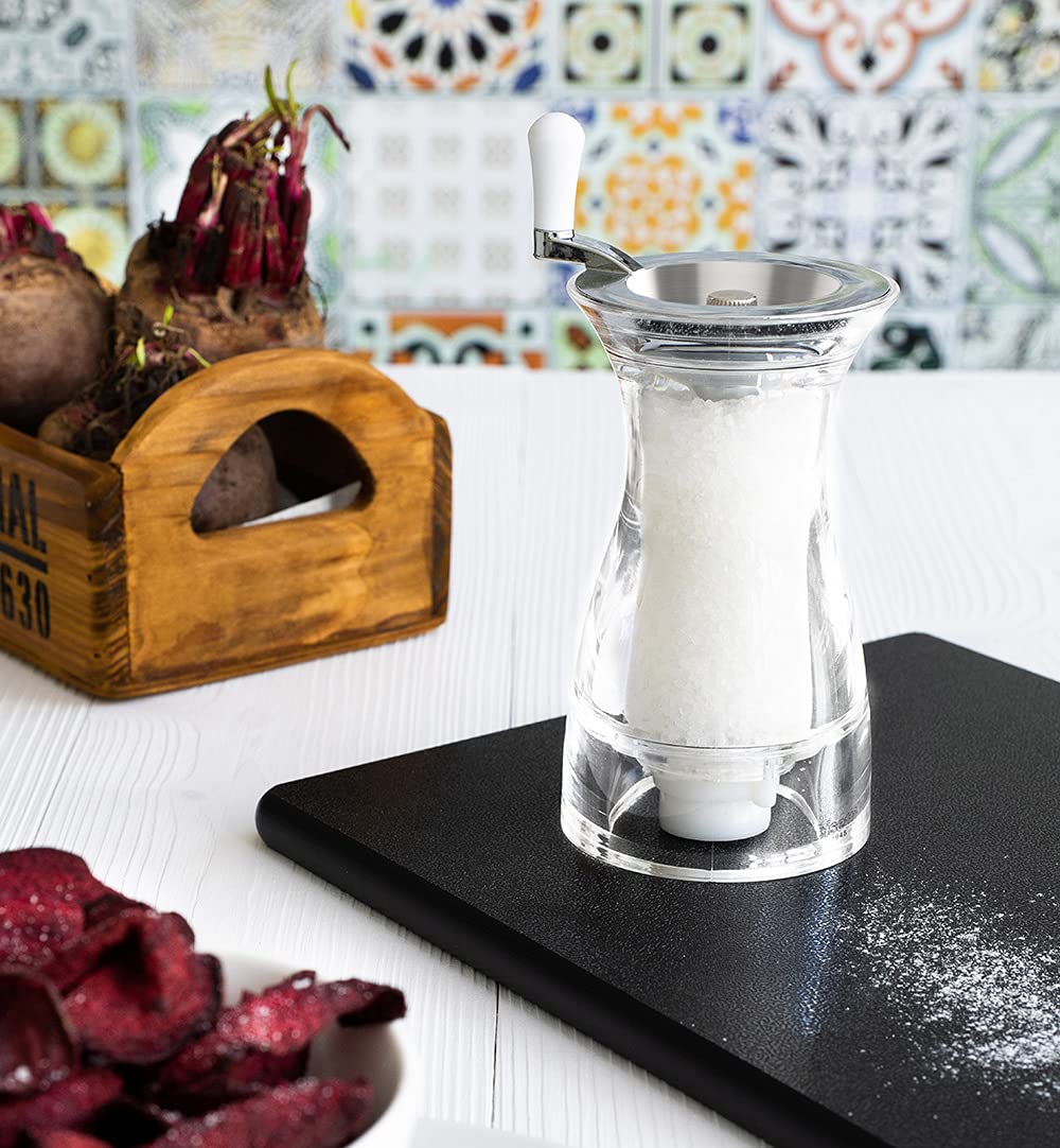 Macina Sale Acrilico Trasparente Bisetti - Macinino Ceramica, Altezza 17,5 Cm, Serie Pesaro - Foto 7