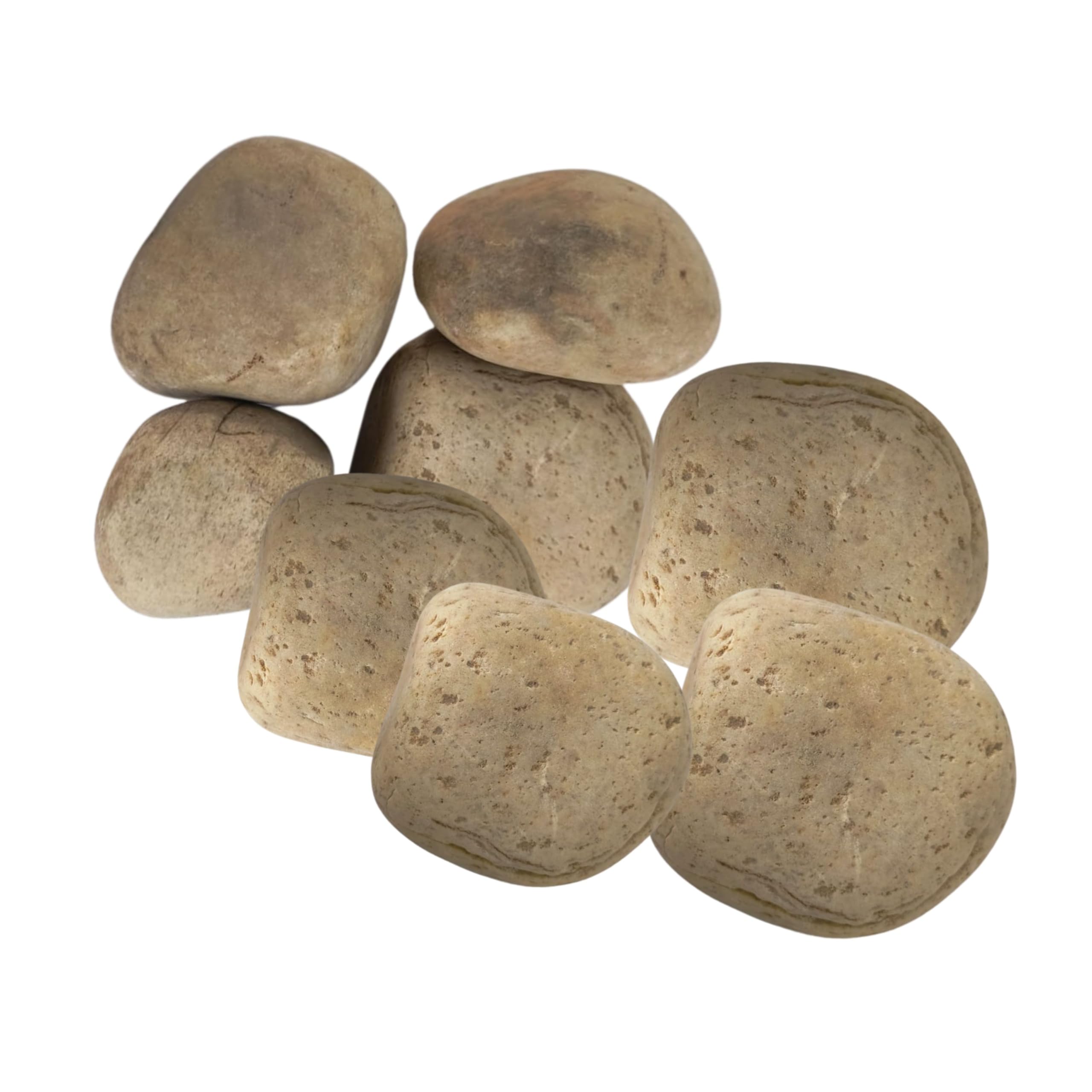 Foodie Puppies Natural Unpolished Potato Shape Stones (Pack of 8) (6cm - 9cm) | Perfect for Aquarium, Home Decoration, DIY, Arts and Crafts, Kids Parties, Garden, Landscape