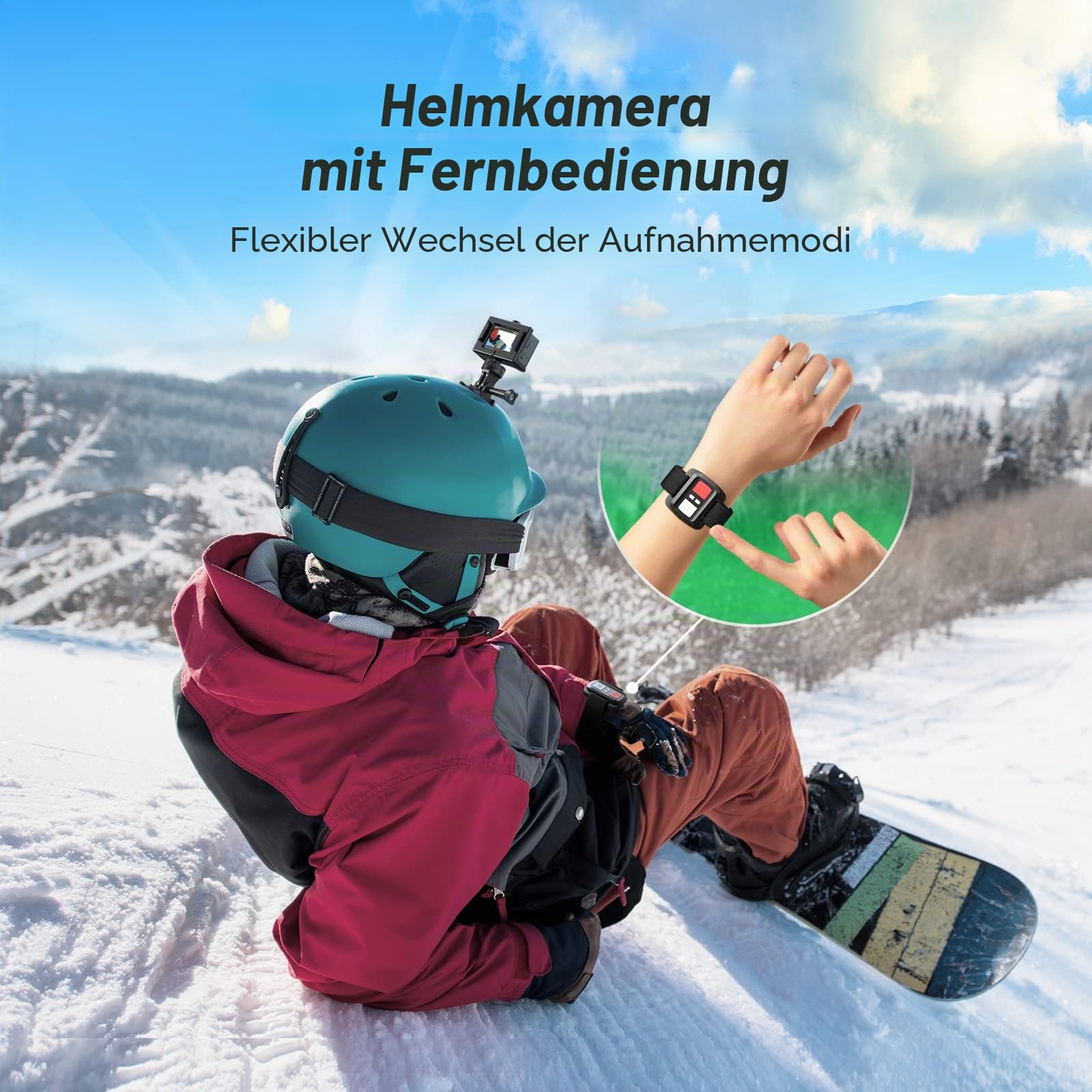 Surfola Action Cam 4K 40M Wasserdicht 20MP EIS Bildstabilisierung 170° Weitwinkel Helmkamera WiFi
