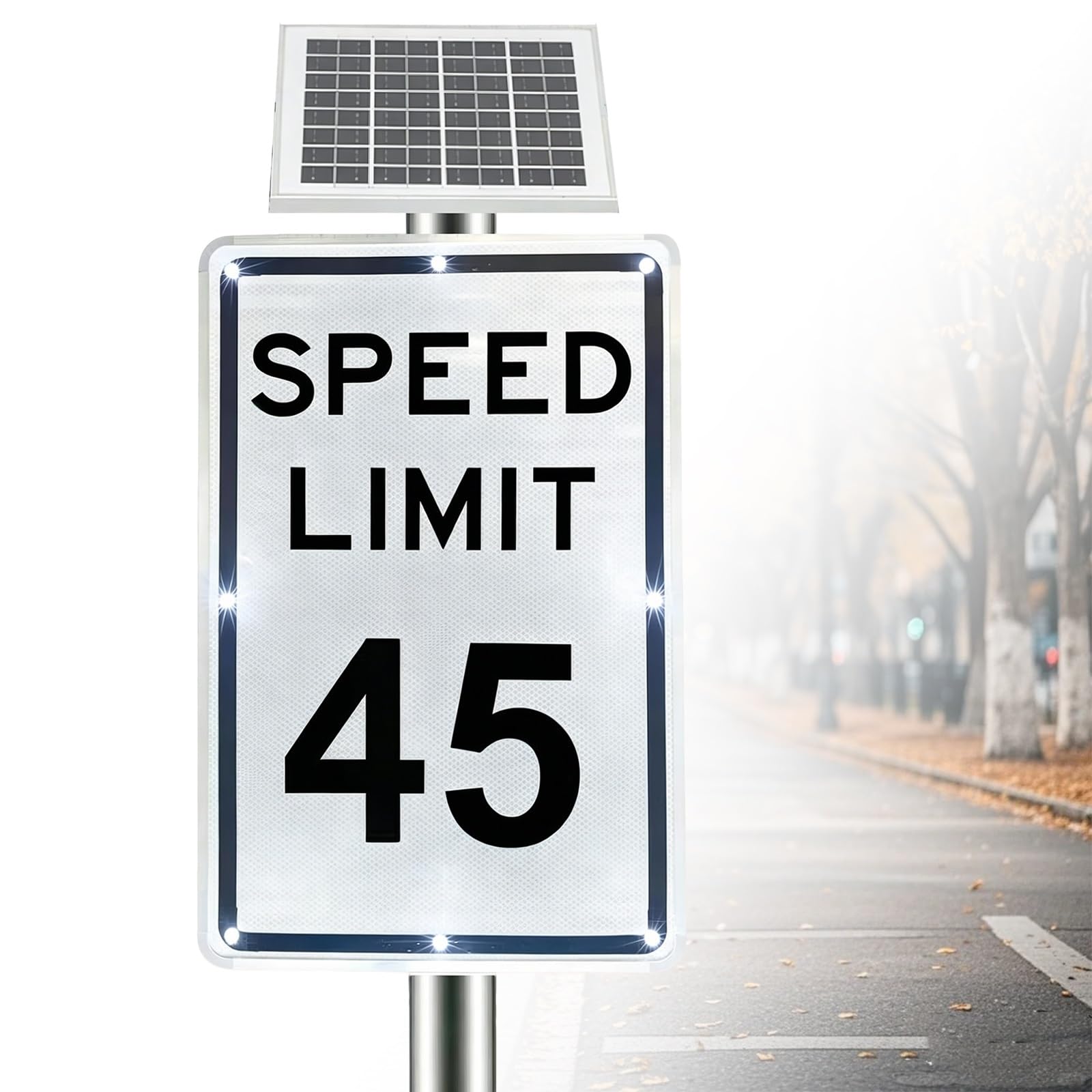 18"X 24"Solar Active Traffic Sign, Road Traffic Warning Sign