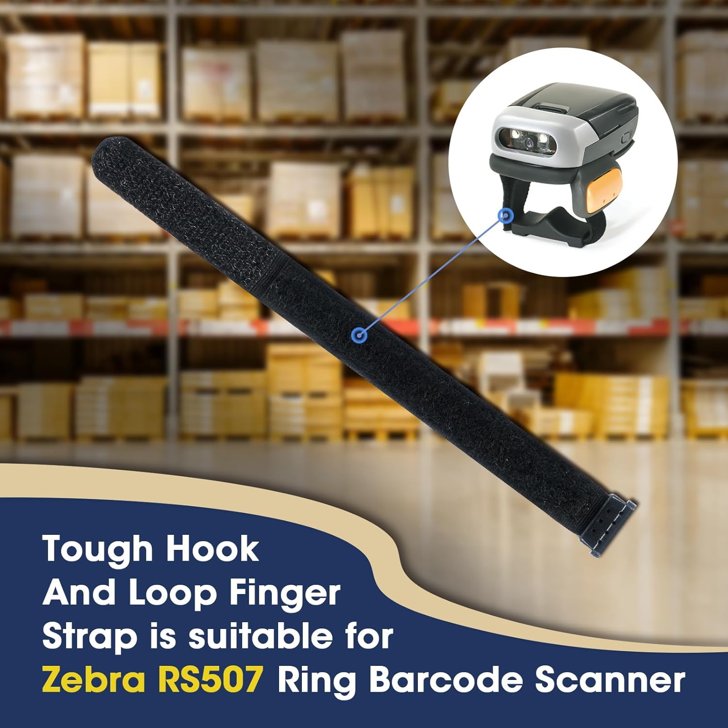 Generic RS507 Finger Strap Replacement for Zebra RS507 Ring Barcode Scanner, (KT-STRPT-RS507-10R) Adjustable Hook and Loop Straps for Secure and Comfortable Fit ((10PCS))