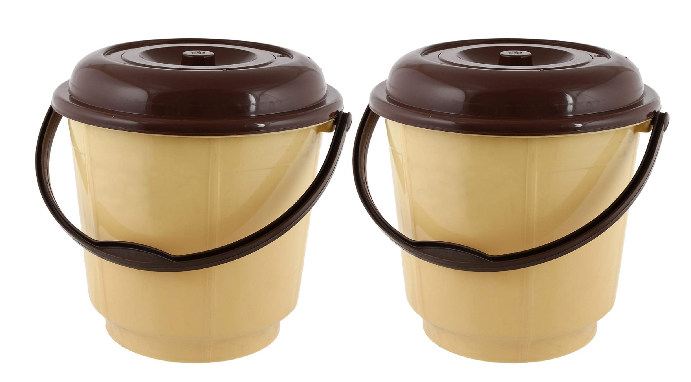 Kuber Industries Unbreakable Virgin Plastic Strong Bathroom Bucket with Lid 18 LTR (Cream)-Pack of 2-KUBMART15245 (B08VJ9Z8XB) Amazon Price History, Amazon Price Tracker
