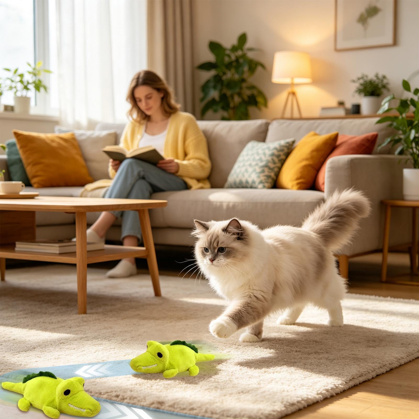 Giocattolo per Gatti Indoor Stimolatore Ricaricabile Esercizio Antinoia | Macchinina Automatica Gatti Indoor Adatto A Soggiorno Cortile Giardino Prato Patio Felini Anziani