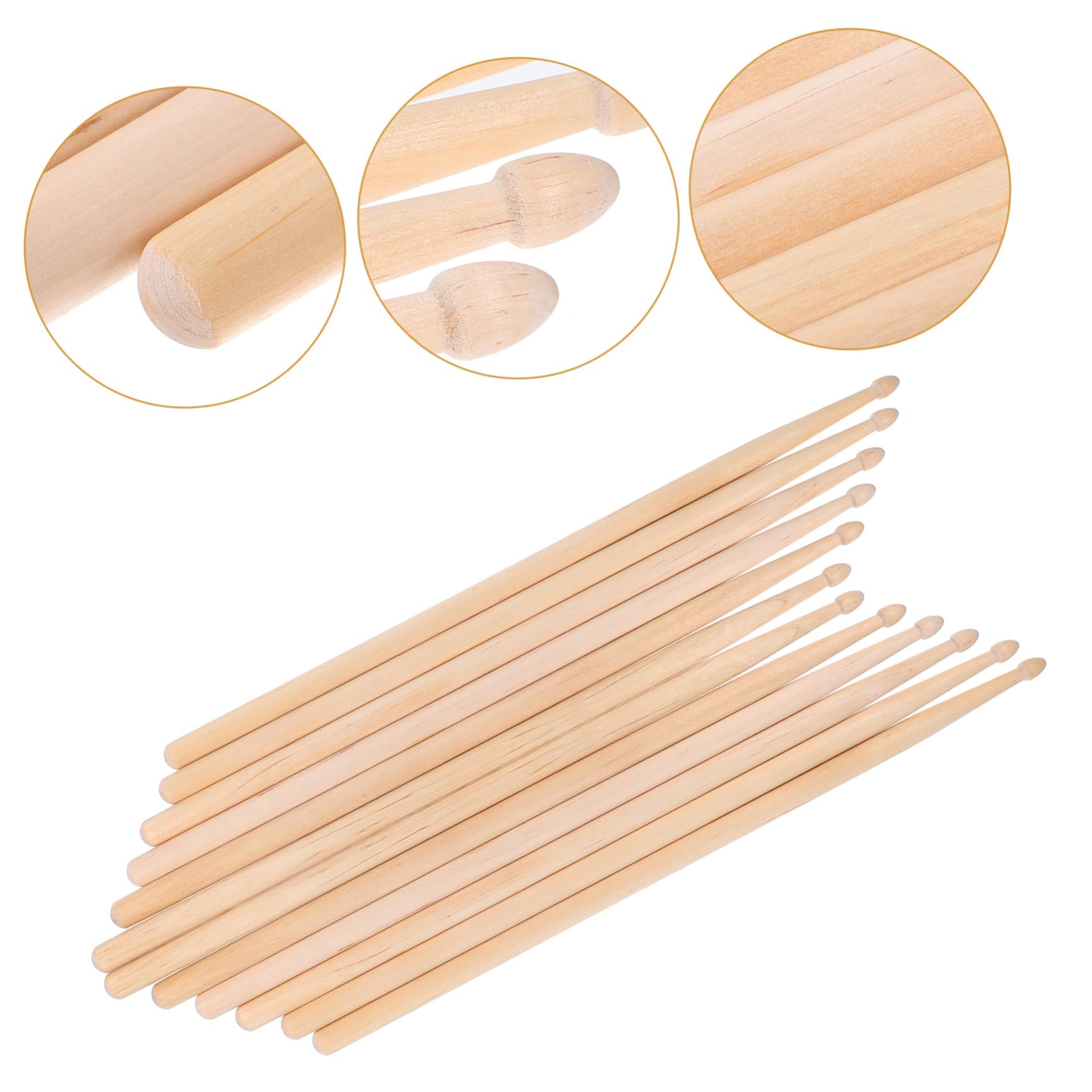 Cabilock 6 paia Bacchette per Batteria in Legno d Acero per Jazz e Percussioni di Bacchette per Batteria Adulti e Principianti con Impugnatura Confortevole Accessori Versatili per