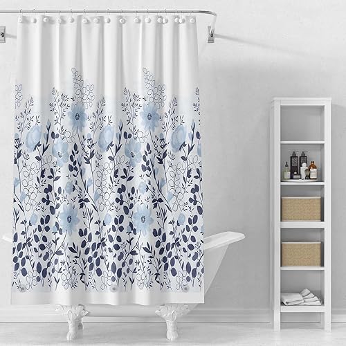 Miniatura 29 de Forro de cortina de ducha, forro de ducha de hojas de plátano de PEVA 4G, cortinas de ducha impermeables de plástico, 72 x 72 pulgadas con agujeros