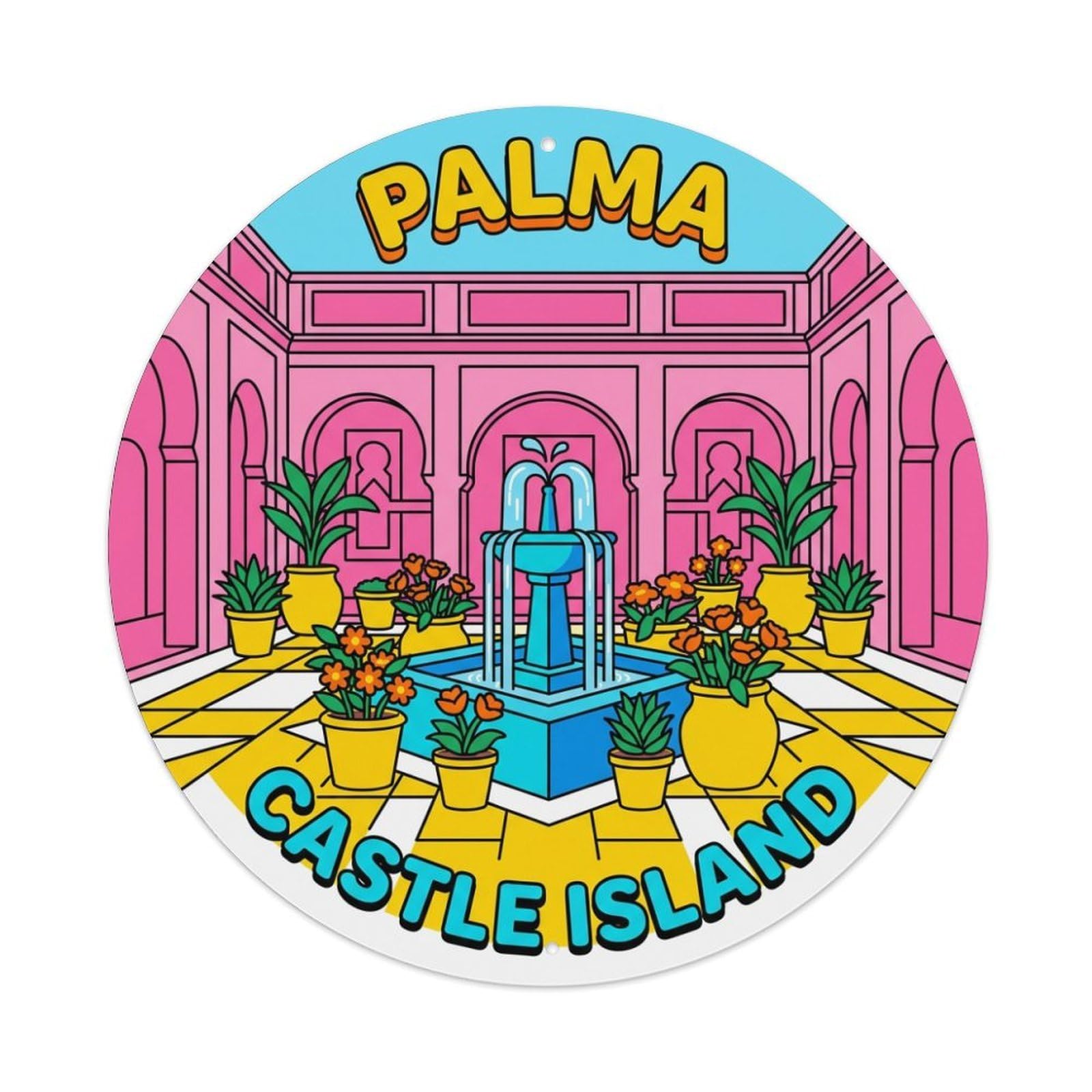 Tgrcjimh Style Metal Tin Sign Vintage Travel Palma Spain Life