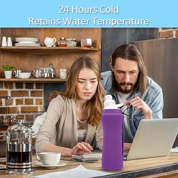 32oz Sleeve Compatible with Cirkul Water Bottle, Bottle Sleeve for Cirkul Plastic & Stainless Steel Bottle, Neoprene Insulated Water Bottle Cover for Retaining Temperature (2Pcs, Purple)