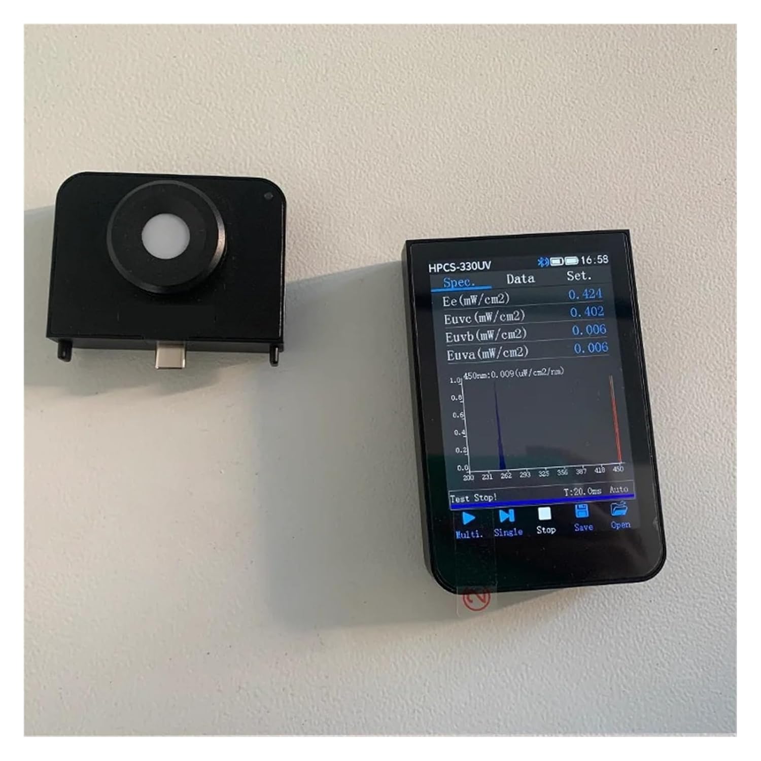 Spectrometer, UV Lamp Spectrometer 230nm-450nm Light Wavelength Meter