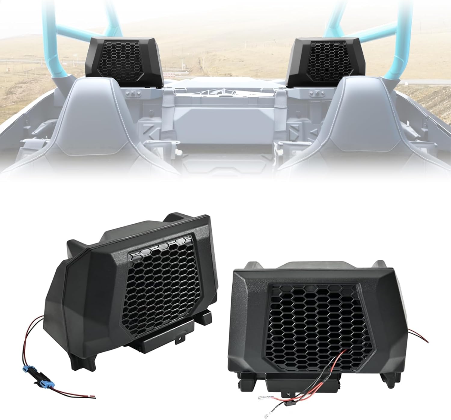 6.5" Speaker Enclosure for Polaris RZR PRO XP/R/S 2025, Rear Seat Sport Speaker Pods for 6.5 Inch Speakers with Mount Brackets for Polaris RZR PRO XP/R/S 4 2025 Accessories (A Pair)