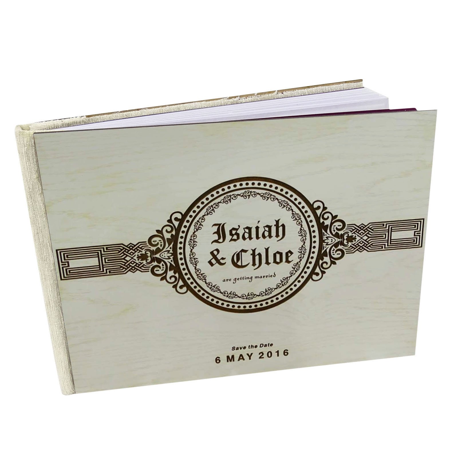 Darling Souvenir Handgemachte Personalisierte Hochzeit Gästebuch Rustikales Holz gravierte Bride & Groom Beratung Gästebuch