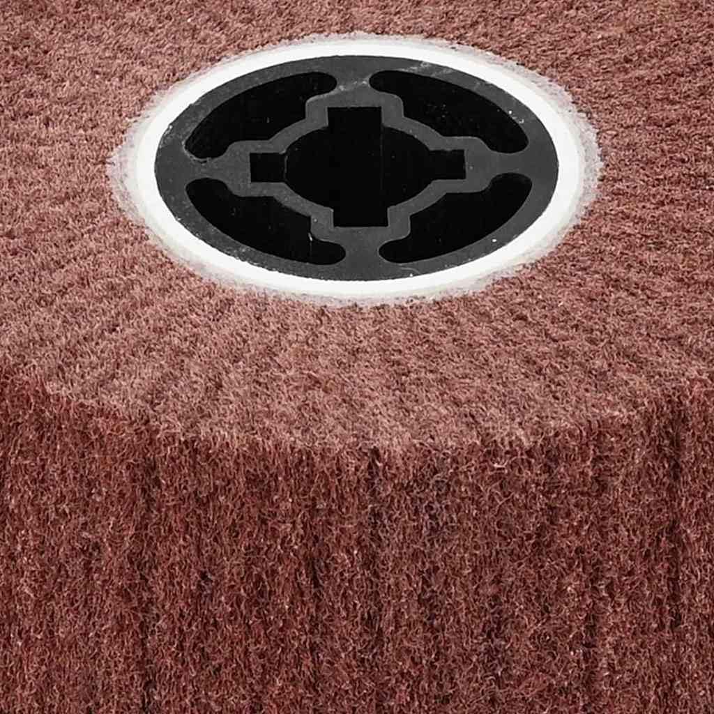 3 rotoli abrasivi marroni in fibra sintetica, 12 x 12 x 10 cm, carta abrasiva robusta per legno, metallo, pietra, plastica, con meccanismo Cam-Lock, versatile, per officina e professionisti