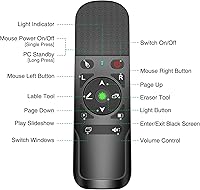 Vista 7 de Presentación Clicker Mouse Control con luz verde para presentaciones de PowerPoint, Presentador inalámbrico Control remoto deslizante Clicker