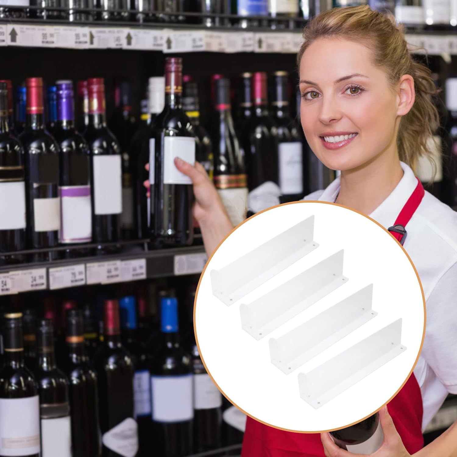 4pcs PVC Magnetic Shelf Divider for Supermarkets and Shops