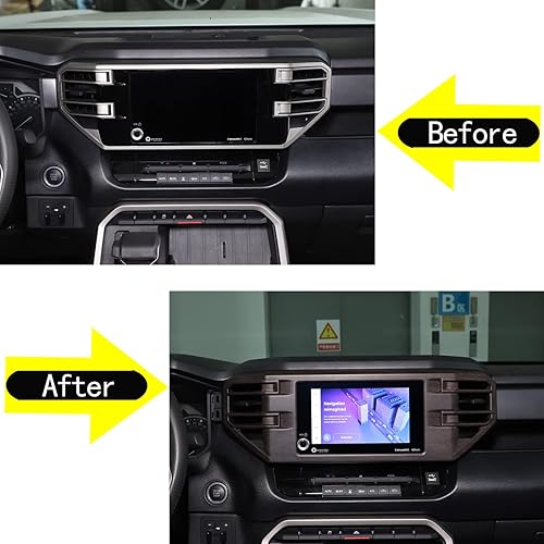 Vista 173 de Cubierta de salida de aire lateral para consola central de automóvil, compatible con Toyota Tundra 2022+ Sequoia 2023+ cubierta de panel de aire