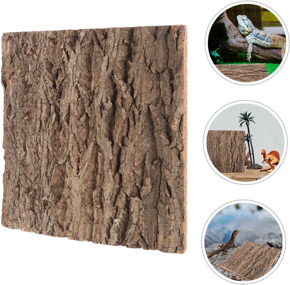 Luxshiny 2pcs Natural Cork Bark Background with Backboard Tree Bark Wall Panel for Reptile Climbing Aquarium Decoration and Green Plant Wall Accent