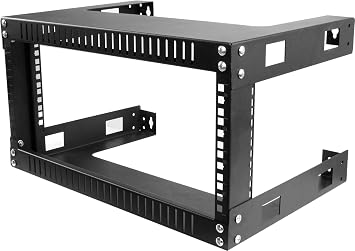TECHTOO Wall Mount Rack Open Frame 19Inch Server Equipment Rack Heavy Duty Network Equipment Rack 13.7 Inch Deep - Black 04U