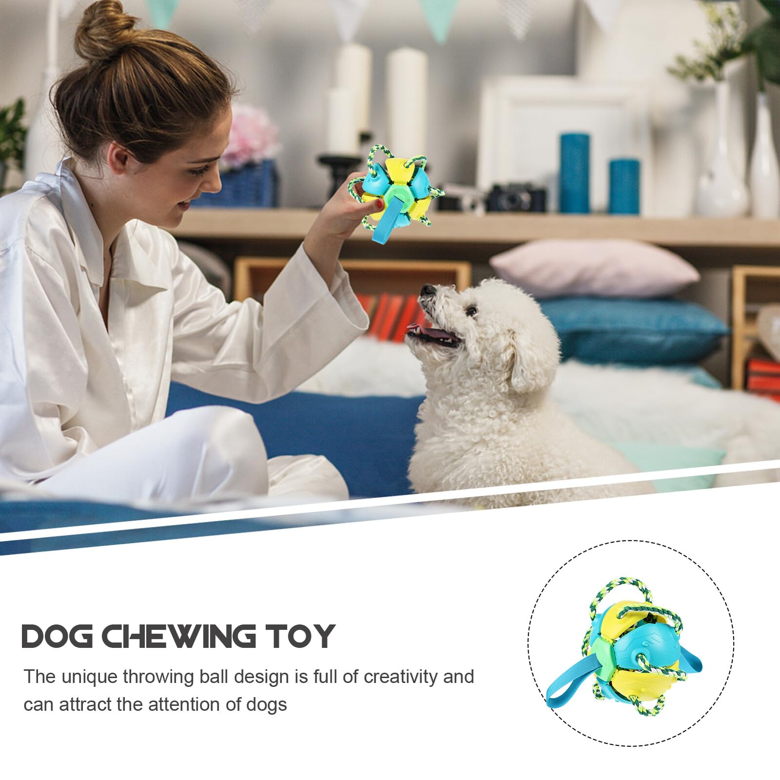 Toyvian Hundespielzeug Interaktiver Kauspielzeug Welpen Outdoor Wurfball Robust Leicht Verbessert Jagdinstinkt Fördert Gesundheit Spaßig für Kleine und Mittlere Hunde Gelb blau