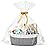 LANDNEOO Small Woven Basket with Gift Bags and Ribbons, Empty Decorative Gift Chest Box, Cute Baby Gift Basket for Nursery, Cotton Rope Room Shelf Storage Basket with Handles, 12x 8x 5, Gray