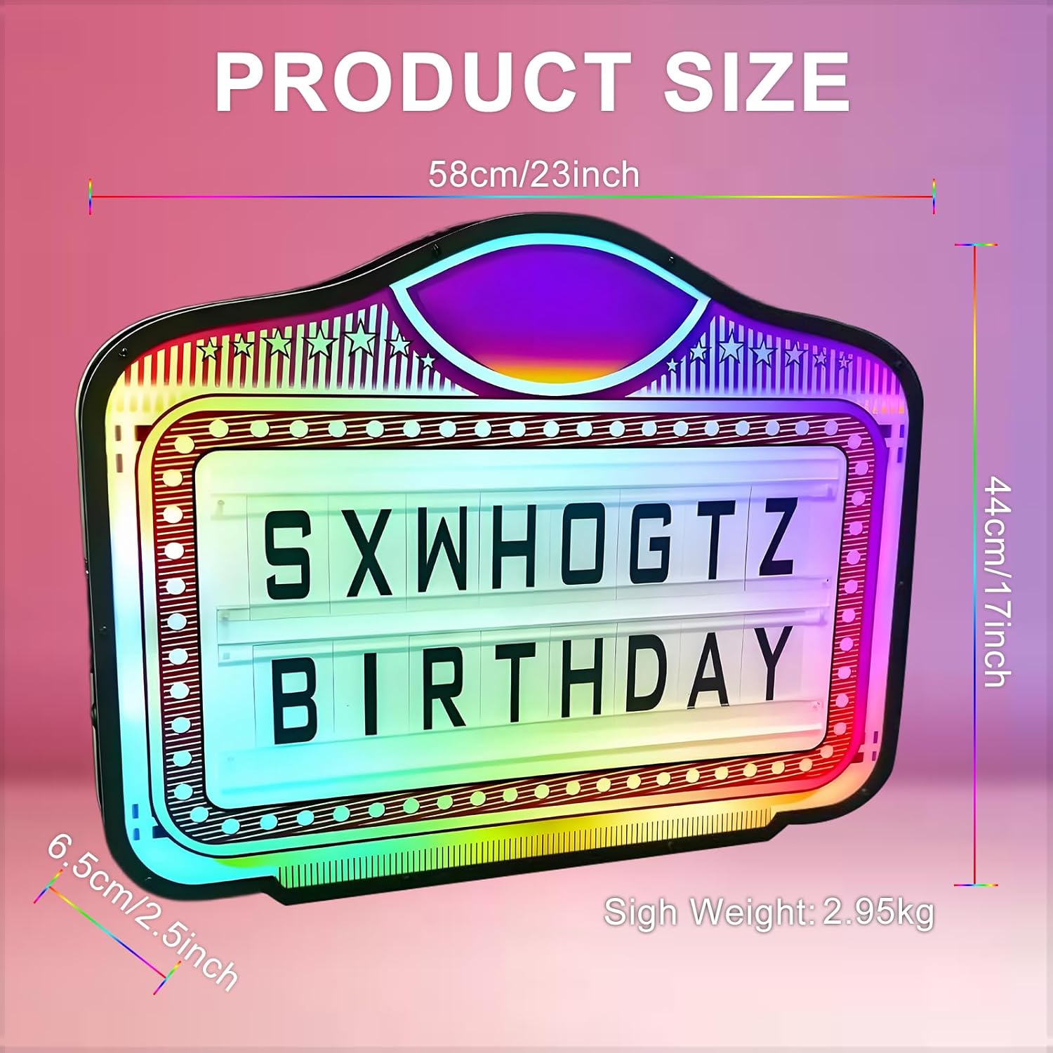 VIP Bottle Service Sign, Bottle Presenter for Night Club, Color Display Lights with 4 Sets Letters & 1 Numbers Kit, Hand Holding Small Light Box Sign for Wedding, Party, Bar