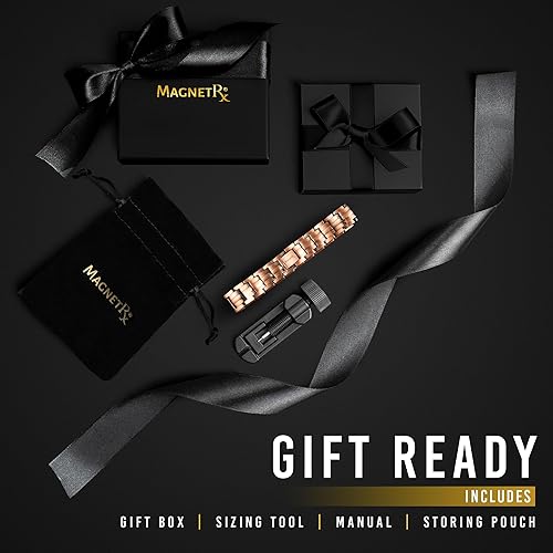 Miniatura 6 de MagnetRX Pulsera de cobre puro para hombre, pulseras magnéticas de cobre ultra resistentes, longitud ajustable de la pulsera con herramienta