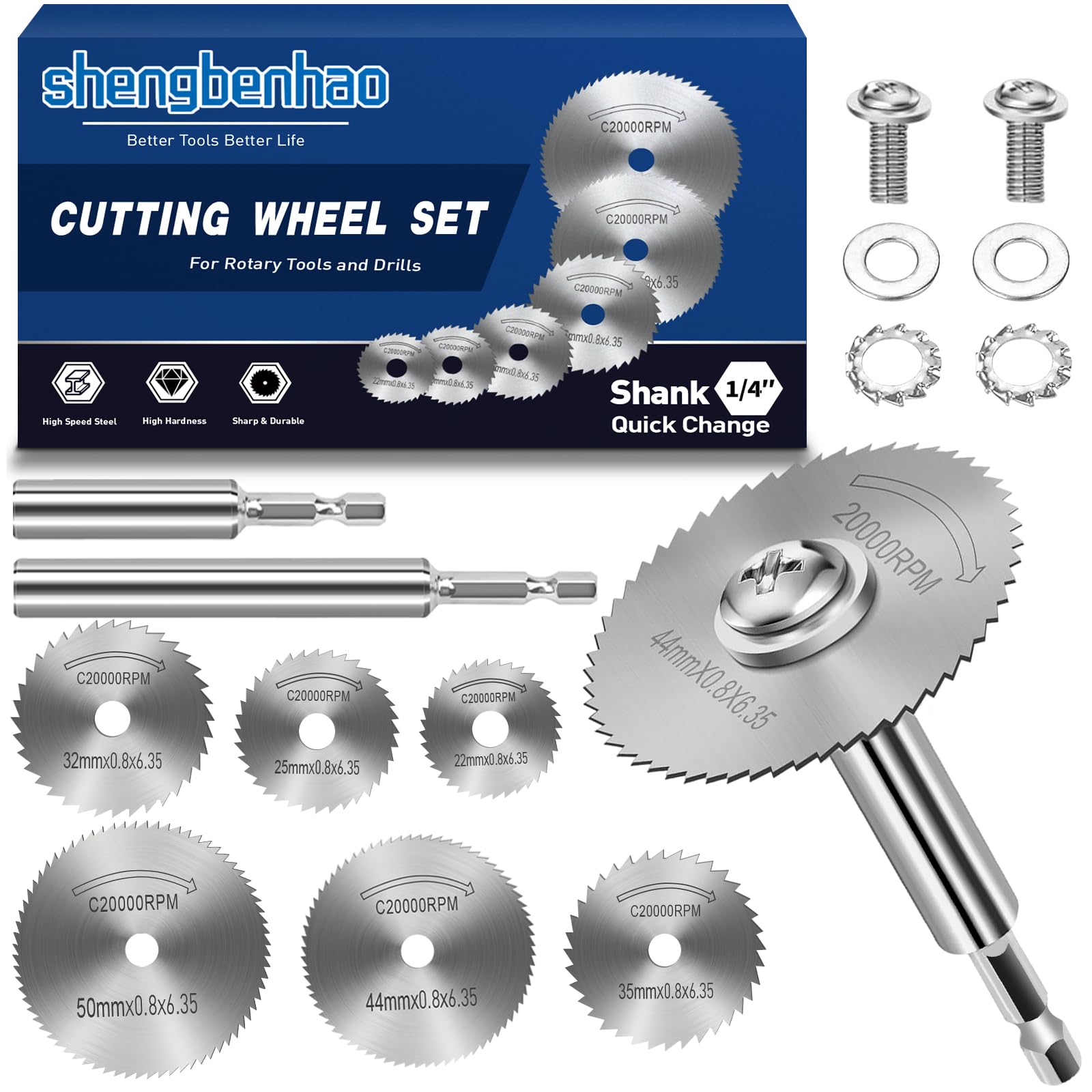 shengbenhao Rotary Drill Saw Blades,1/4" Hex Shank (100mm+60mm) โ image 1