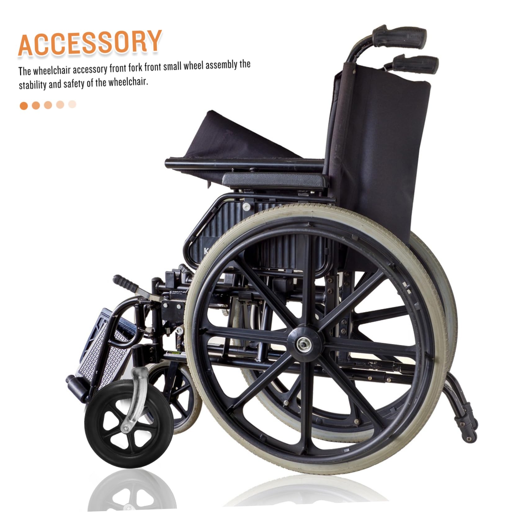 FRCOLOR Wheelchair Front Caster Replacement Wheel for Wheelchair Easy Install Front Wheel with Bearings