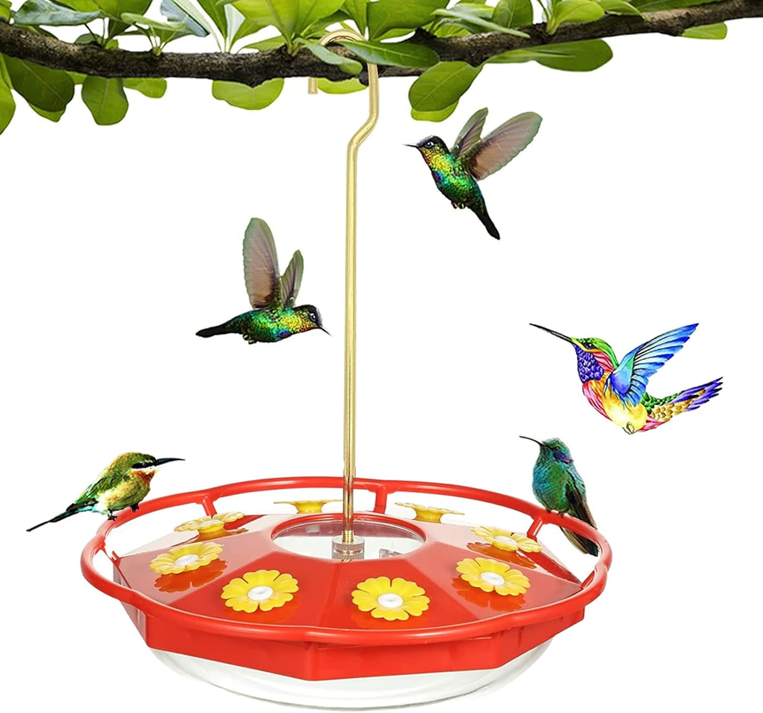 Hummingbird Feeders Outdoor, Saucer Hummingbird Feeder with 8 Feeding
