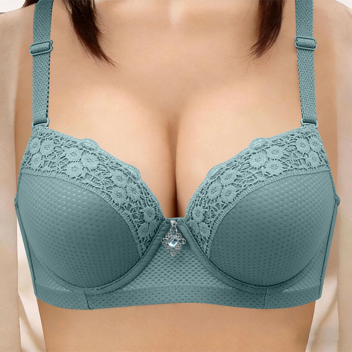 Lace Bras for Women Bralettes with Underwire Full Coverage Sexy Bra Everyday Lingerie NO Padded Plus Size Bras