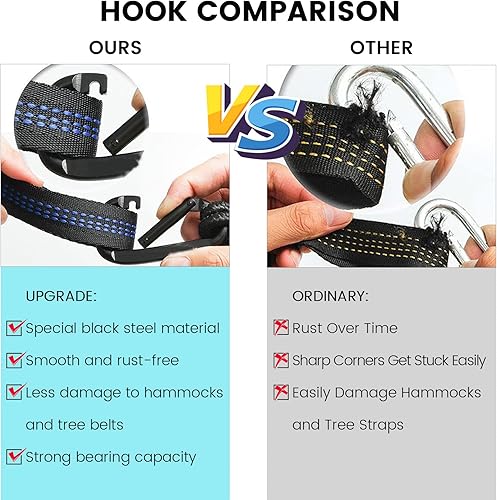 Miniatura 8 de MIFXIN - Hamaca de nailon con mosquitero, toldo de tienda de campaña, correas para árbol, portátil y bolsa de almacenamiento para acampar,